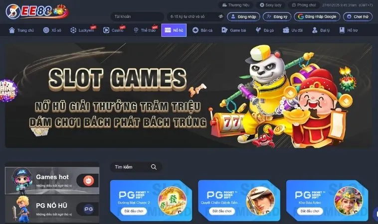 Nổ Hũ EE88 Cơ Hội Trúng Thưởng Lớn Với Slot Game Đỉnh Cao 1 Giao diện sảnh Nổ hũ EE88 thiết kế đẹp, chuyên nghiệp